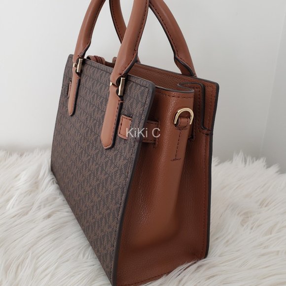 Michael Kors Hamilton Small Logo Satchel Brown 35F1GHMS1B - Picture 5 of 17